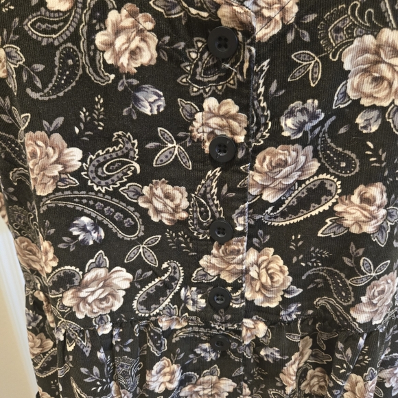 Erika And Co Vintage Floral Corduroy Button Down Dress,  Size XL - Picture 4 of 12